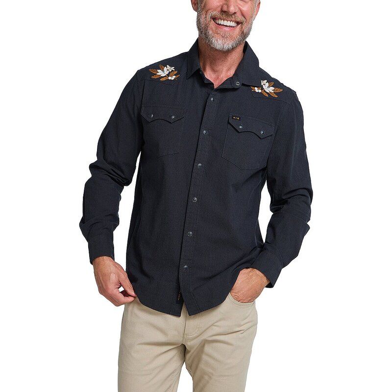 ハウラーブラザーズ メンズ トップス シャツ 長袖 Howler Brothers Crosscut Deluxe LongSleeve Shirt Mens Orange BlossomsAntiq
