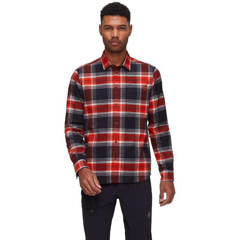 マムート メンズ トップス シャツ 長袖 Mammutrovat LongSleeve Shirt Mens BlackMammut Red ブラック
