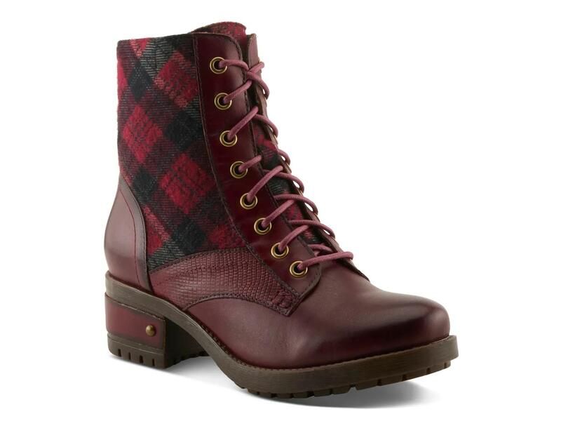 ラリティステ レディース シューズ ブーツ・レインブーツ LArtisteMarty Plaid Bootie Bordeaux チェック