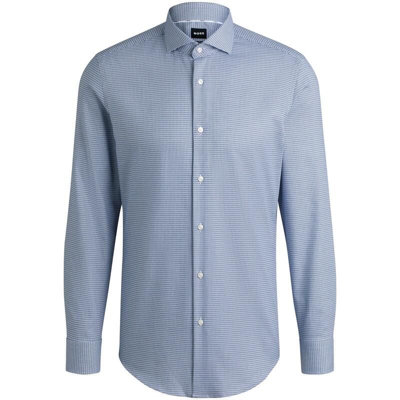 ボス メンズ トップス シャツ 長袖 Boss Mens HBB HHANK Spread C1 Plain LongSleeve Shirt Dark Blue ブルー