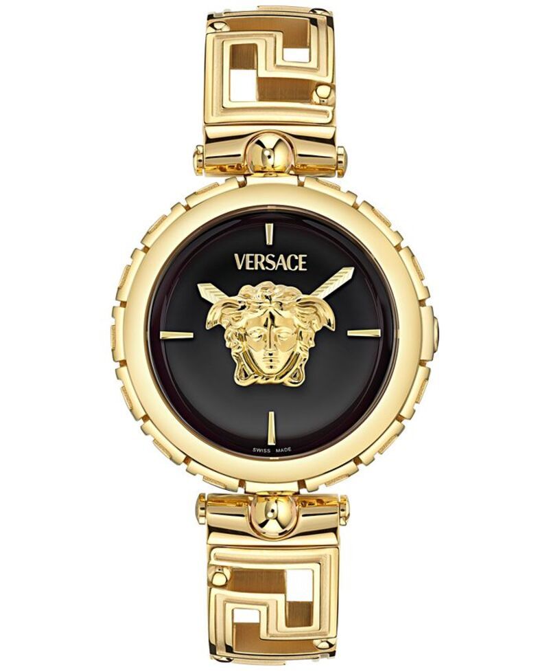ヴェルサーチ レディース アクセサリー 腕時計 Versace Womens Swiss Medusa Jewel Gold Ion Plated Bracelet Watch 34mm Gold ゴ