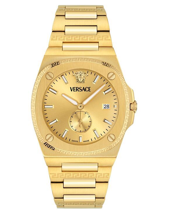 ヴェルサーチ メンズ アクセサリー 腕時計 Versace Menswiss Tolomeo Gold Ion Plated Bracelet Watch 40mm Ip Yellow Gold イエ