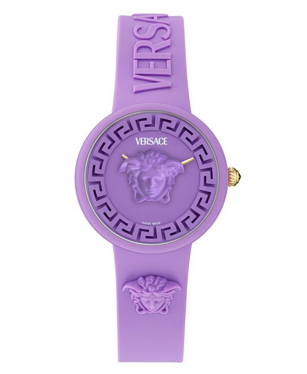 ヴェルサーチ レディース アクセサリー 腕時計 Versace Womens Swiss Purple Silicone Strap Watch 38mm Purple パープル