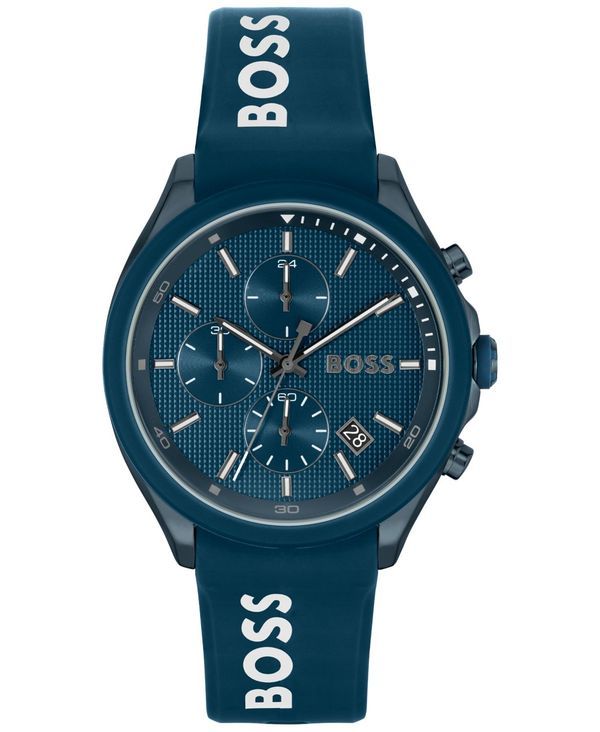 ヒューゴボス メンズ アクセサリー 腕時計 Hugo Boss Mens Velocity Quartz Fashion Chronograph Blue Silicone Strap Watch 4 61,490円