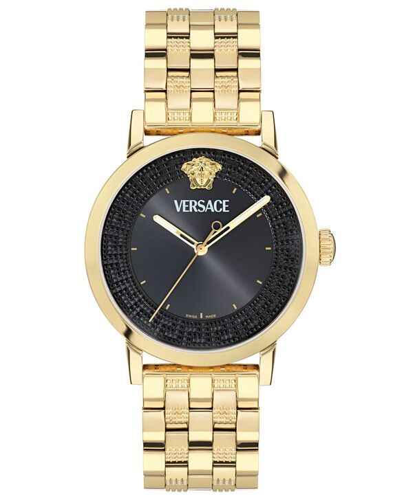 ヴェルサーチ メンズ アクセサリー 腕時計 Versace Menswiss Albireo Gold Ion Plated Bracelet Watch 40mm Ip Yellow Gold イエ