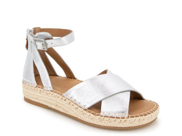 ケネスコール レディース シューズ サンダル Gentle Souls by Kenneth Cole Leon Espadrille Wedge Sandal Silver Leather シルバー