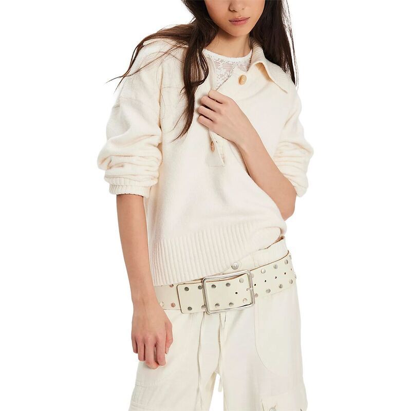 フリーピープル レディース アウター ニット・セーター ポロシャツ Free People Trading Up Polo Womens Ivory アイボリー