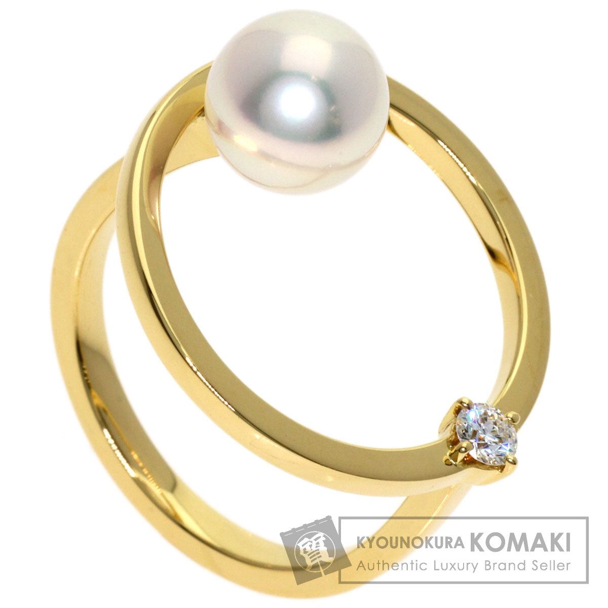TASAKI タサキ キネティック ダイヤモンド パール 真珠 リング・指輪 K18YG レディース [中古]