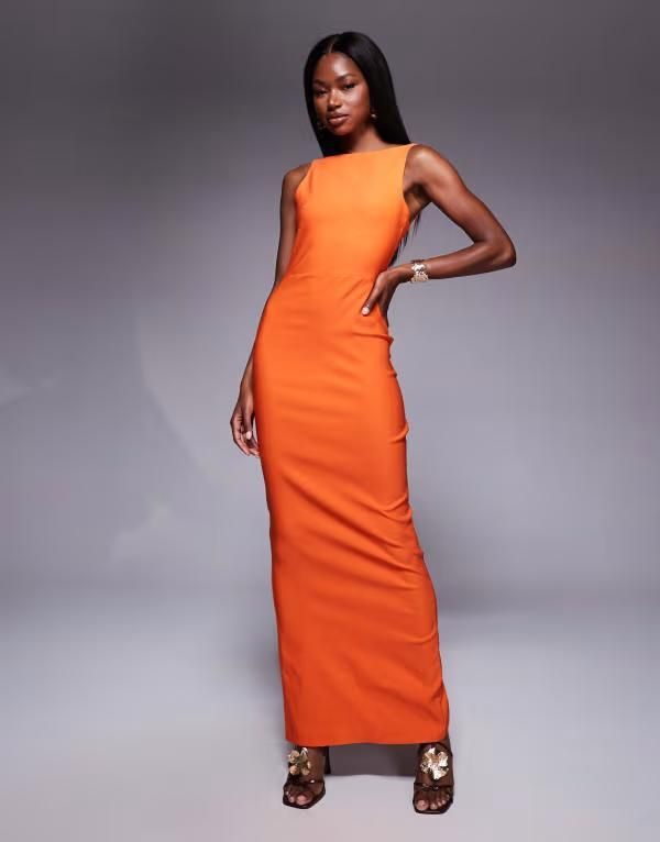 ベスパー レディース トップス ワンピース オープンバック ハイネック マキシワンピース マキシ Vesper bengaline high neck open back maxi dress in