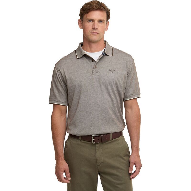 バブアー メンズ トップス ポロシャツ Barbour Heydon Performance Polo Shirt Mens Dark Sand サンド