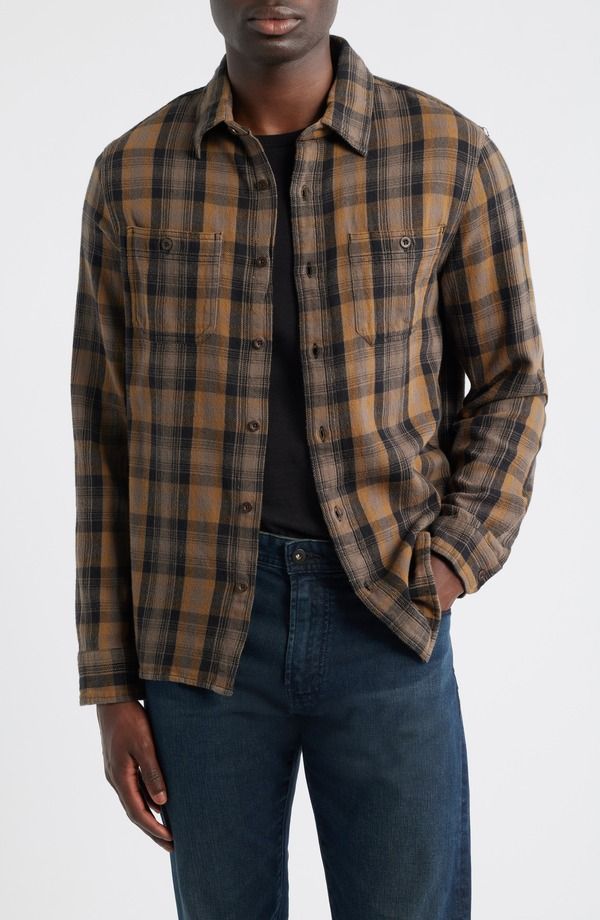 エージー メンズ トップス シャツ AG Mason Plaid Flannel ButtonUp Shirt Yellow Multi イエロー
