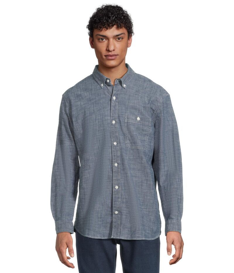 エルエルビーン メンズ トップス シャツ 長袖 LLBean Comfort Stretchambray Shirtraditional Untucked Fit LongSleeve Indigo