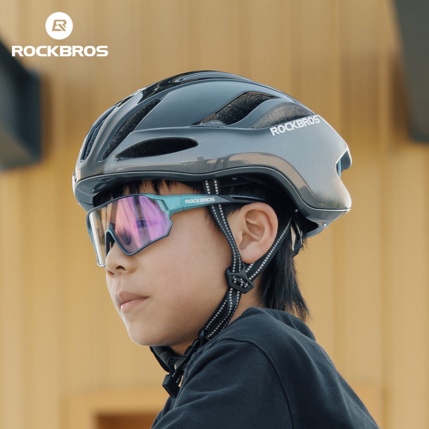 ROCKBROS 子供用サイクリングヘルメット 軽量 通気性 衝撃吸収