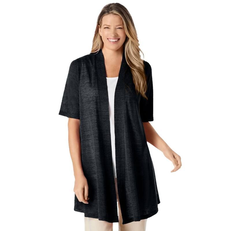ウーマン ウィズイン レディース アウター ニット・セーター プラスサイズ カーディガン Woman Within Plusize Lightweight Open Front Cardigan Sw