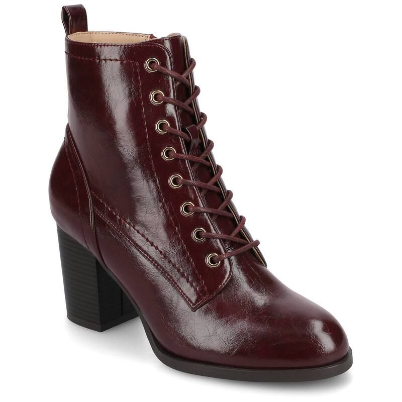 ジャーニー レディース シューズ ブーツ・レインブーツ アンクル ヒール Journee Baylor Womens Block Heel Ankle Boots Patent Oxblood オック
