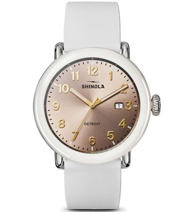 シャイノーラ レディース アクセサリー 腕時計 SHINOLA Unisex Detrola Quartz Analog Rubber Strap Watch CreamNude クリーム