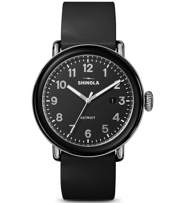 シャイノーラ レディース アクセサリー 腕時計 SHINOLA Unisex Detrola Quartz Analog Rubber Strap Watch Black ブラック