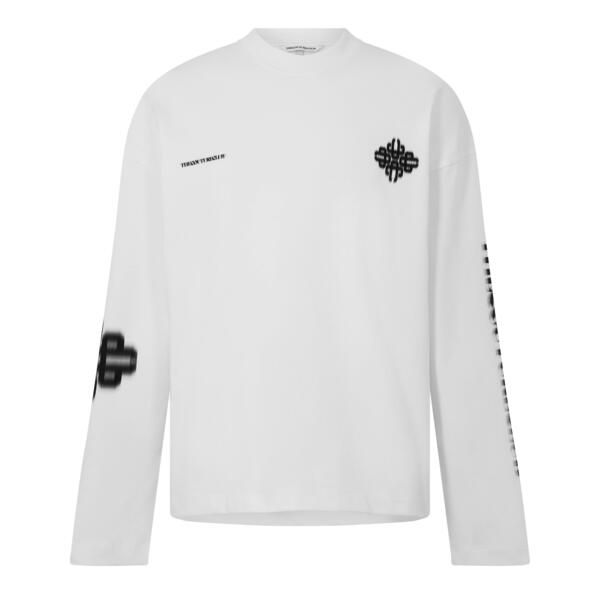 ザ クチュール クラブ メンズ トップス Tシャツ The Couture Club Mens Blurred Long Sleeve TShirt WhiteBlack ホワイト