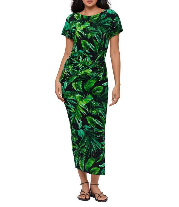 ミラクルスーツ レディース トップス ワンピース マキシ Miraclesuit Verdure Kaia Boat Neck Short Sleeve Shaping Maxi Dress Gree