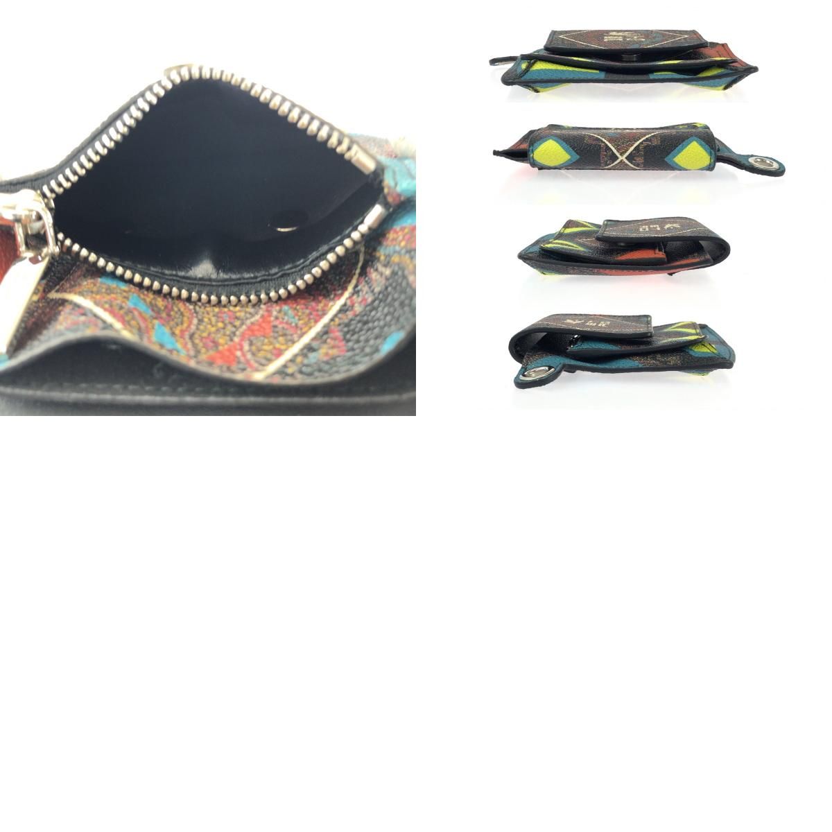 美品 ETRO エトロ ペイズリー ペガサス マルチカラー シルバー金具 PVC