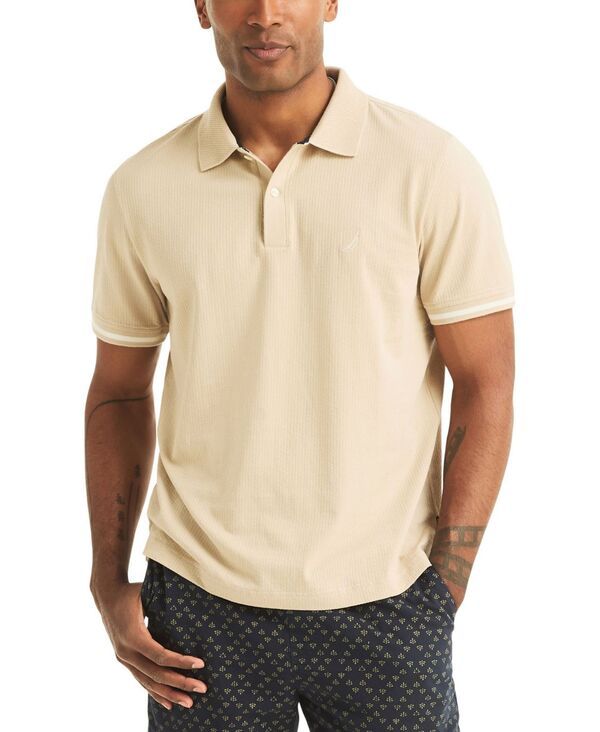 ナウティカ メンズ トップス ポロシャツ 半袖 Nautica MenshortSleeve Compact Seersucker Polo Shirt MUSHROOM