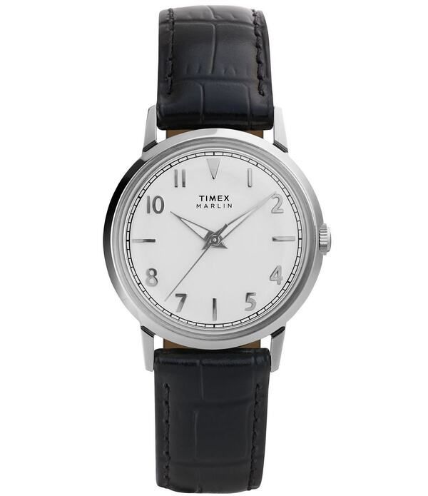 タイメックス レディース アクセサリー 腕時計 レザー Timex Unisex Marlin Quartz Analog Leather Strap Watch Black ブラック