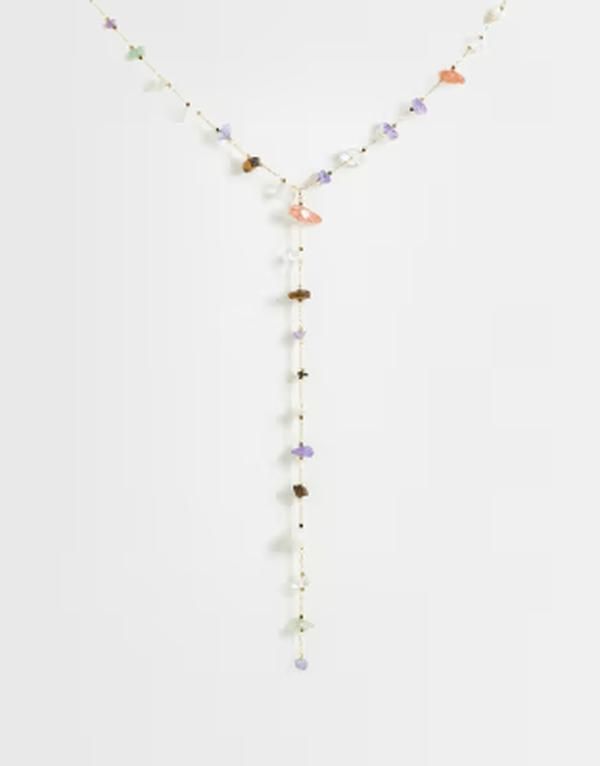 リクレイム ヴィンテージ レディース アクセサリー ネックレス・チョーカー・ペンダントトップ レース Reclaimed Vintage lariat necklace with gemulti st