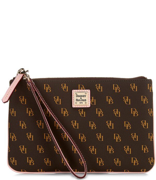 ドーネイアンドバーク レディース アクセサリー 財布 ロゴ Dooney Bourke Large Logo Wristlet Brown TmoroPale Pink ピンク 28,470円