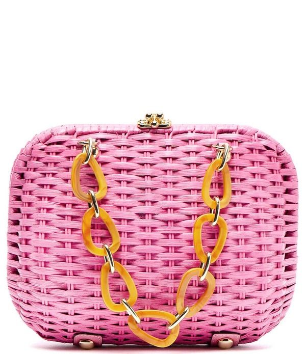フランセスバレンタイン レディース バッグ FRANCES VALENTINE Peony Wicker Hen Clutch Pink ピンク