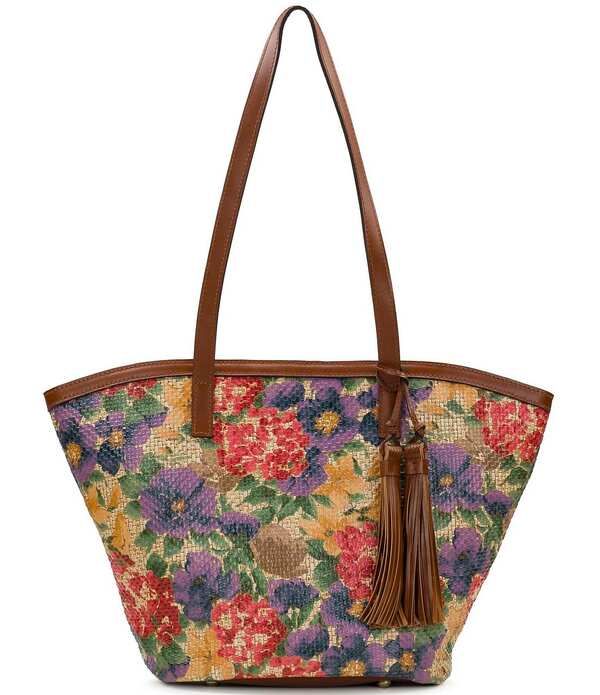 パトリシアナシュ レディース バッグ フラワー柄 フラワー Patricia Nash Marconia Raffia Floral Tassel Tote Bag Frenchydrangeas