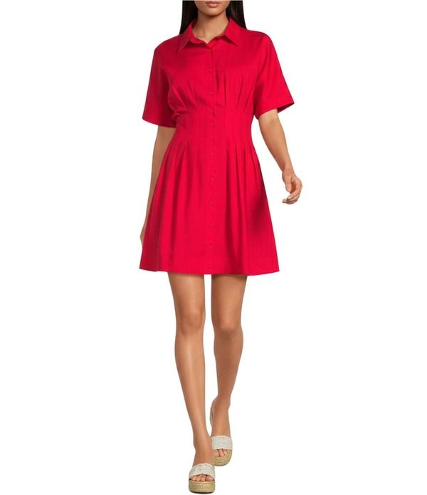 シュガーリップス レディース トップス ワンピース ミニ Sugarlips Alix Collared Neck Short Sleeve Poplin Mini Dress Red レッド 14,220円