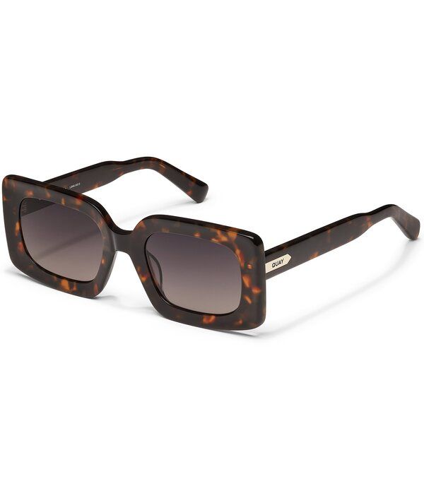クエイ レディース アクセサリー サングラス・アイウェア QUAY Womens Talk Show 53mm Rectangle Sunglasses Neutral TortSmoke Taupe