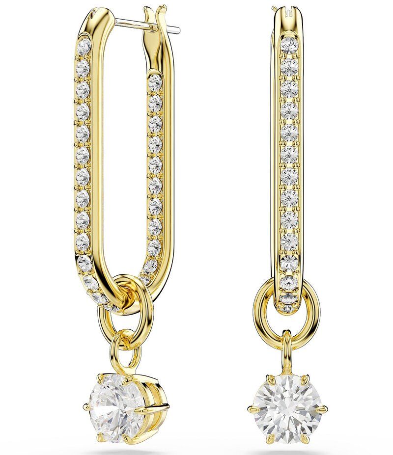 スワロフスキー レディース アクセサリー ピアス・イヤリング Swarovski Constella Round Cut Drop Earrings WhiteGold ホワイト