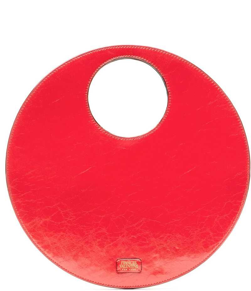 フランセスバレンタイン レディース バッグ クラッチバッグ レザー FRANCES VALENTINE Juno Crinkle Leather Round Clutch Red レッド