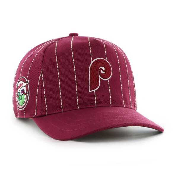 フォーティーセブン メンズ アクセサリー 帽子 Mens 47 x Rawlings Burgundy Philadelphia Phillies Pinstripe Hitch Adjustable