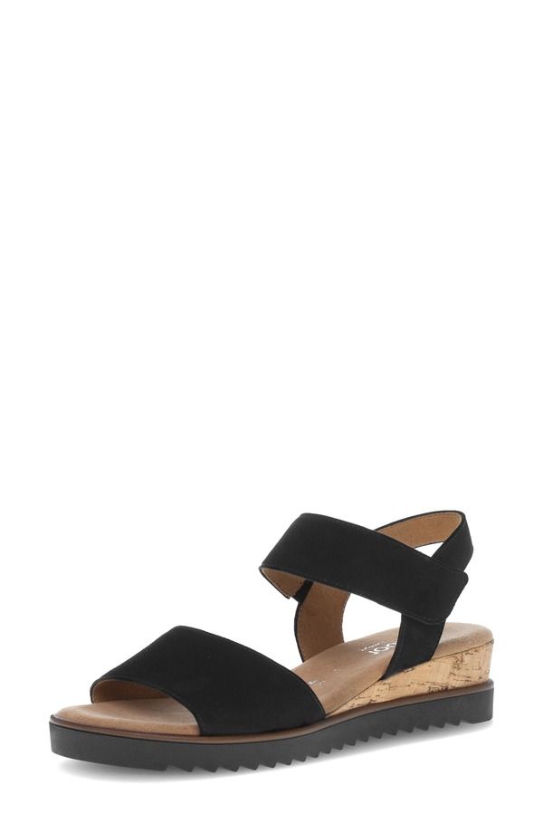 ガボール レディース シューズ サンダル Gabor Wedge Sandal Black ブラック