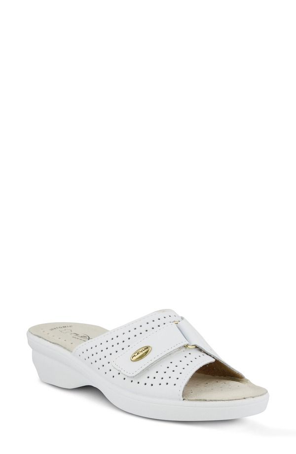 フレクサス レディース シューズ パンプス サンダル Flexus by Spring Step Kea Slide Sandal White Suede ホワイト