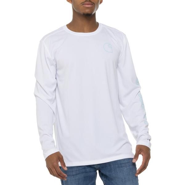 カーハート メンズ トップス Tシャツ グラフィック Carhartt 106164 Force Sun Defender Graphic TShirt UPF 50 Long Sleeve Whit 6,445円