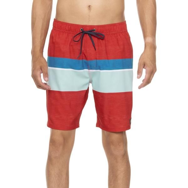 オニール メンズ 水着 ハーフパンツ・ショーツ ショートパンツ ONeill Striped Volley Swim Shorts Chili Pepper ストライプ