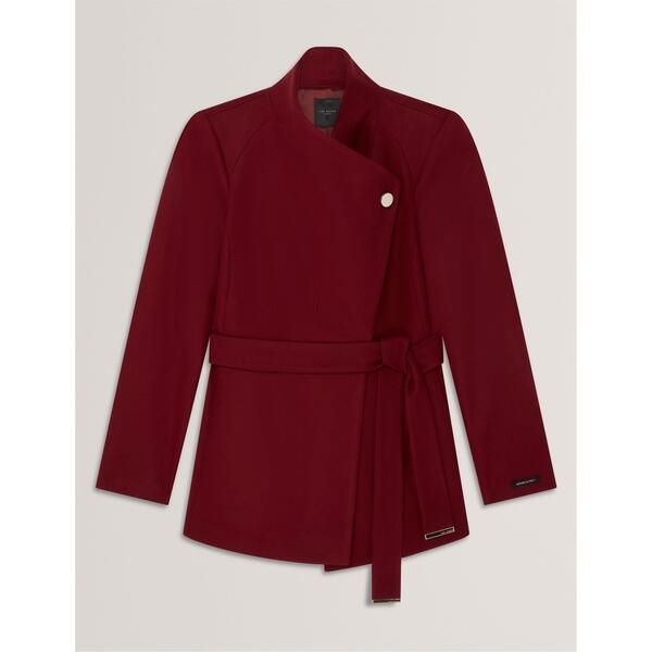 テッドベーカー レディース アウター ジャケット・ブルゾン ウール コート Ted Baker Womens Wool Short Belted Overcoat Maroon マルーン 40,820円