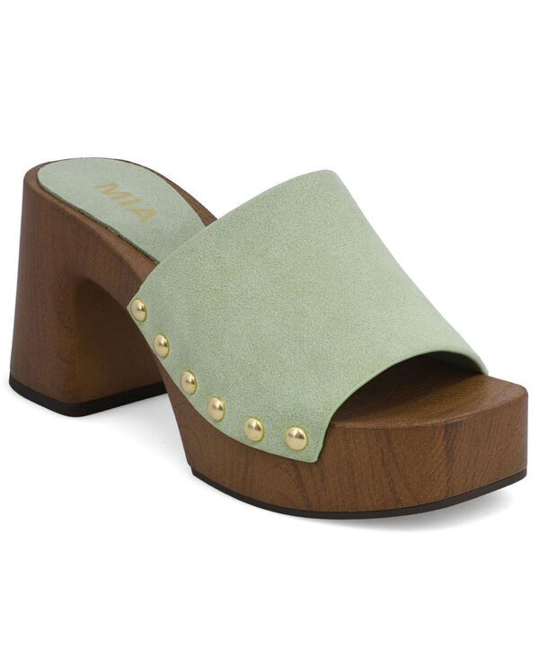 ミア レディース シューズ サンダル プラットフォーム ヒール MIA Womens Emmerie Platform Block Heel Sandals Pistachio