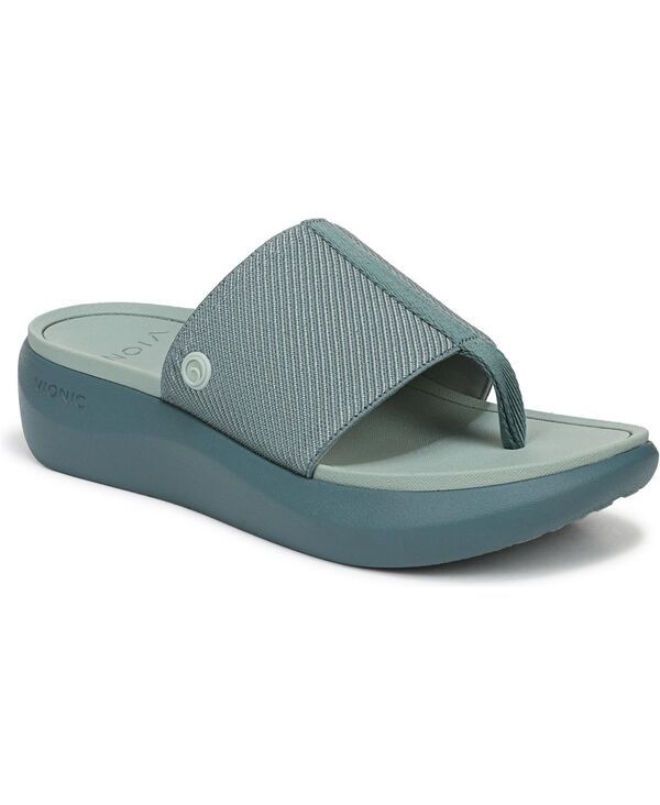 バイオニック レディース シューズ パンプス サンダル Vionic Womens Aqua Thong Sandals Bodega blue leather and gore ブルー