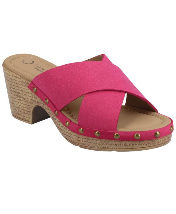 ジュルネ コレクション レディース シューズ サンダル ヒール Journee Collection Womensilvana Studded Stacked Heel Sandals Hot Pin
