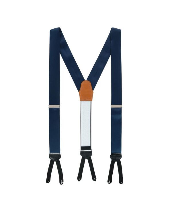 トラファルガー メンズ アクセサリー ベルト シルク Trafalgar Mensutton Solid Silk Formal End Suspenders Navy ネイビー