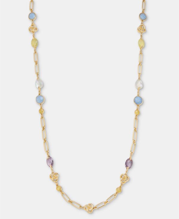 アンクライン レディース アクセサリー ネックレス・チョーカー・ペンダントトップ レース Anne Klein GoldTone 42 Stone Knot Strandage Necklace Mu