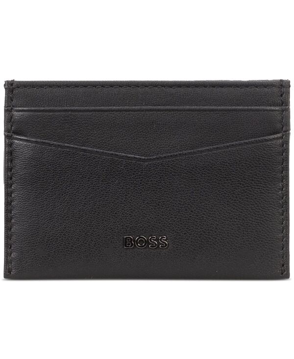 ヒューゴボス メンズ アクセサリー 財布 レザー Hugo Boss Mens Open Face Leather Wallet Black ブラック