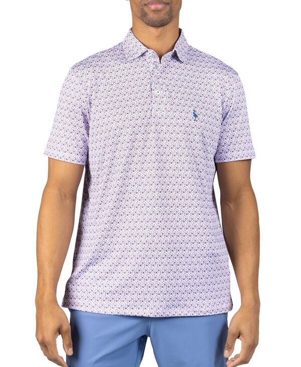 テーラーバード メンズ トップス ポロシャツ フラワー柄 プリント フラワー Tailorbyrd Mens Floral Chain Printed Performance Polo Red レッド