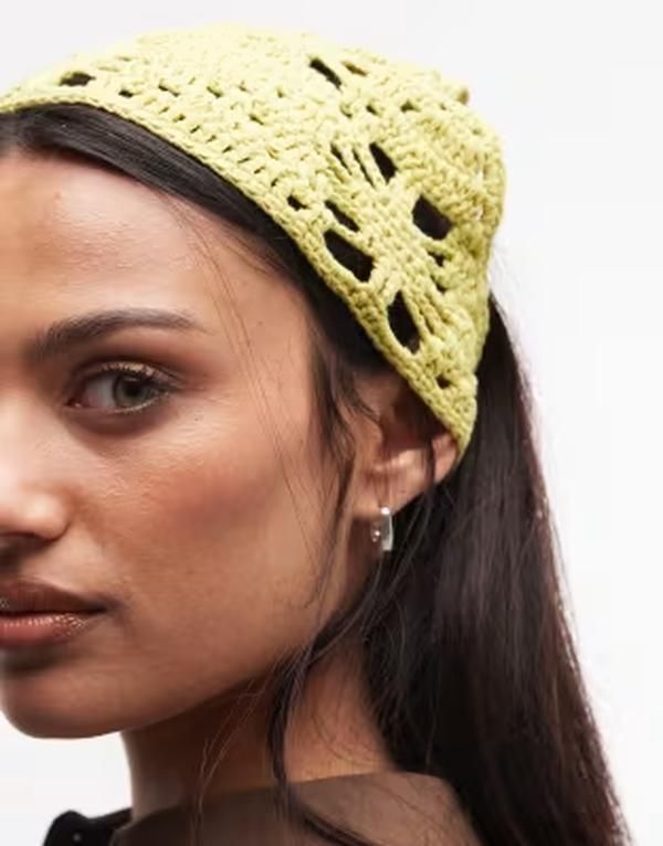 リクレイム ヴィンテージ レディース アクセサリー ニット Reclaimed Vintage crochet knit headscarf Green グリーン