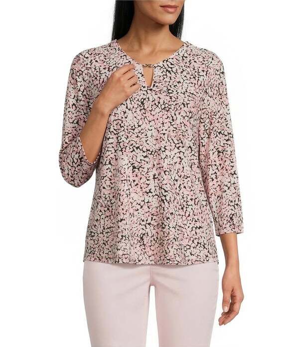 ジョーンズニューヨーク レディース トップス Tシャツ Vネック フラワー柄 プリント ニット フラワー Jones New York Floral Print Knit VNeck 34 Sleev 9,975円