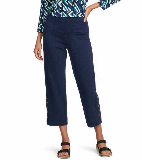 イントロ レディース ボトムス カジュアルパンツ ストレート デニム キャップ ニット Intro Aimee Knit Denim Coconut Button Hem PullOn Straigh